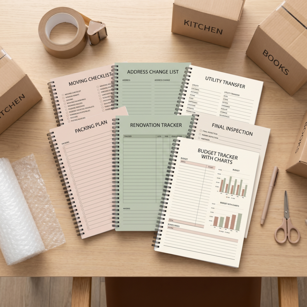 Verhuisplanner Nieuwbouw Checklist Verhuizen Organizer Printbaar A4 PDF PPTX