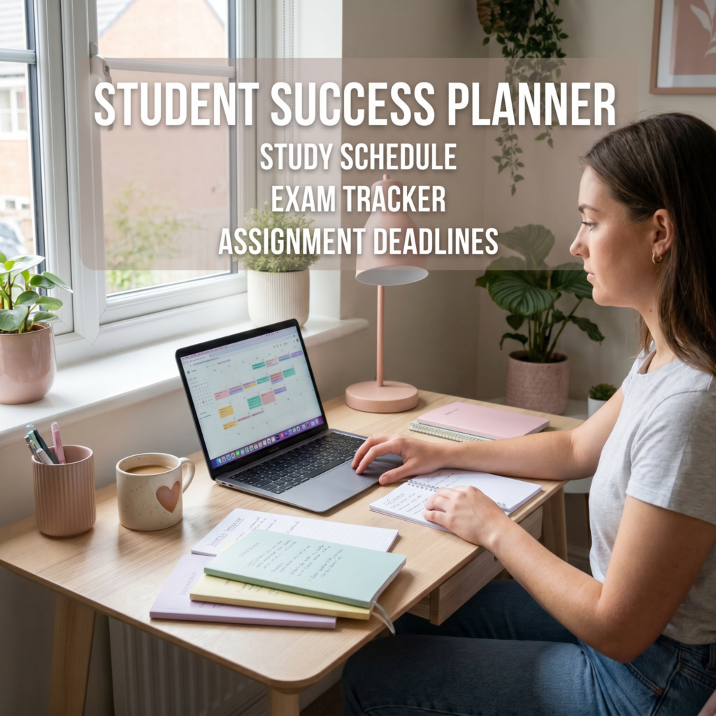 Student Succes Planner 2026 2027 Studiejaar Deadlines Printbaar A4 PDF PPTX